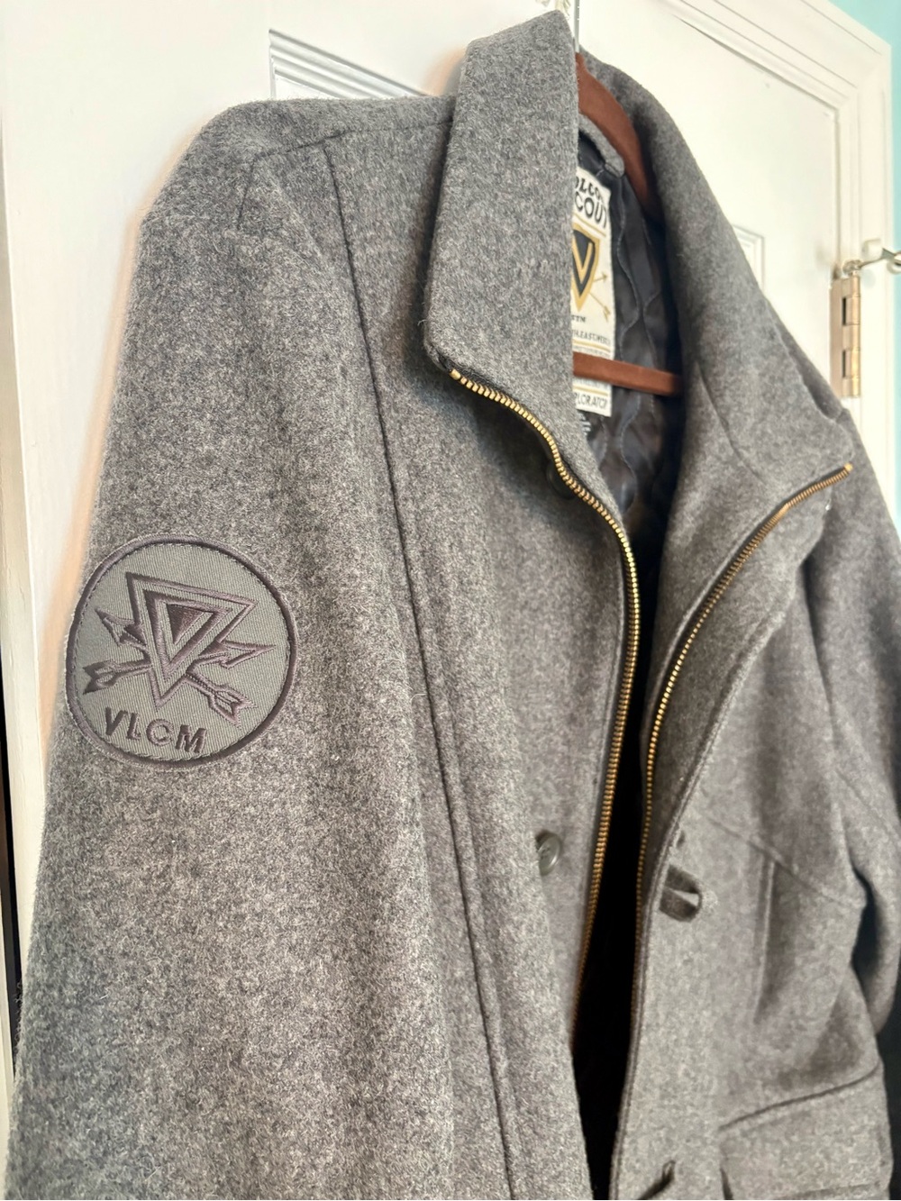 Volcom Gray Wool Blend Peacoat